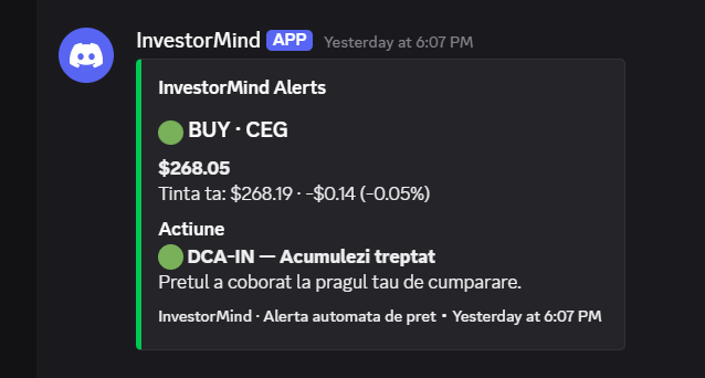 Notificări Discord în timp real